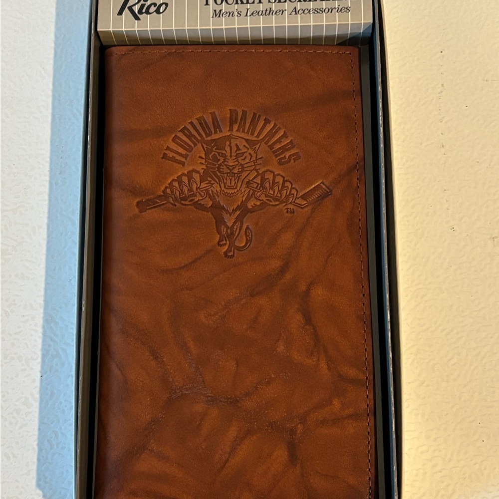 Men's Florida Panthers Brown Leather pocket secretary